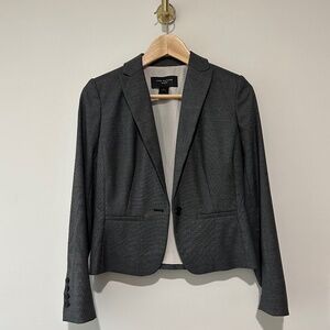 Ann Taylor Petite Dark Grey Suit Set - Blazer & Trousers - 0P